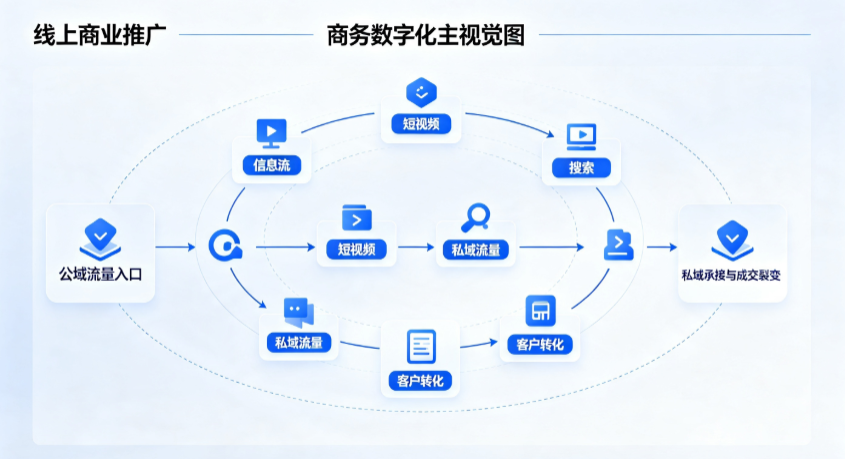 龙口市线上商业推广怎么做？全域流量闭环搭建与低成本转化实战指南